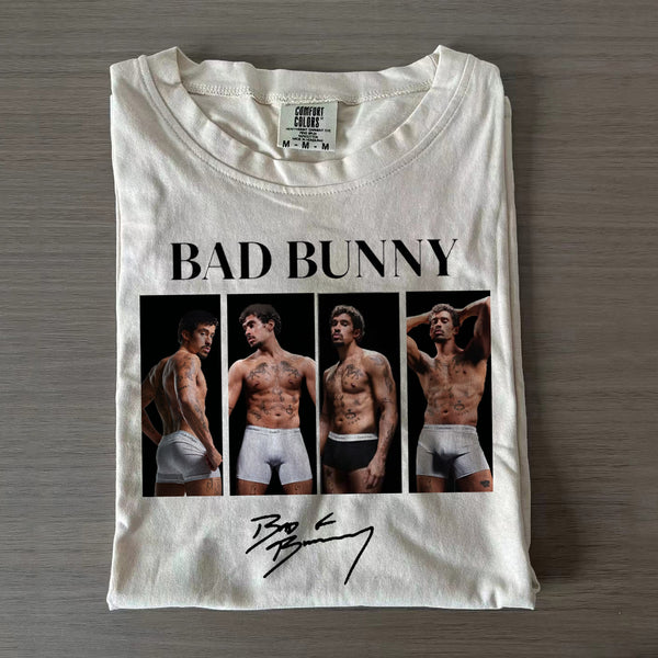 Bad Bunny Creative Frog Print Crew Neck T-shirts