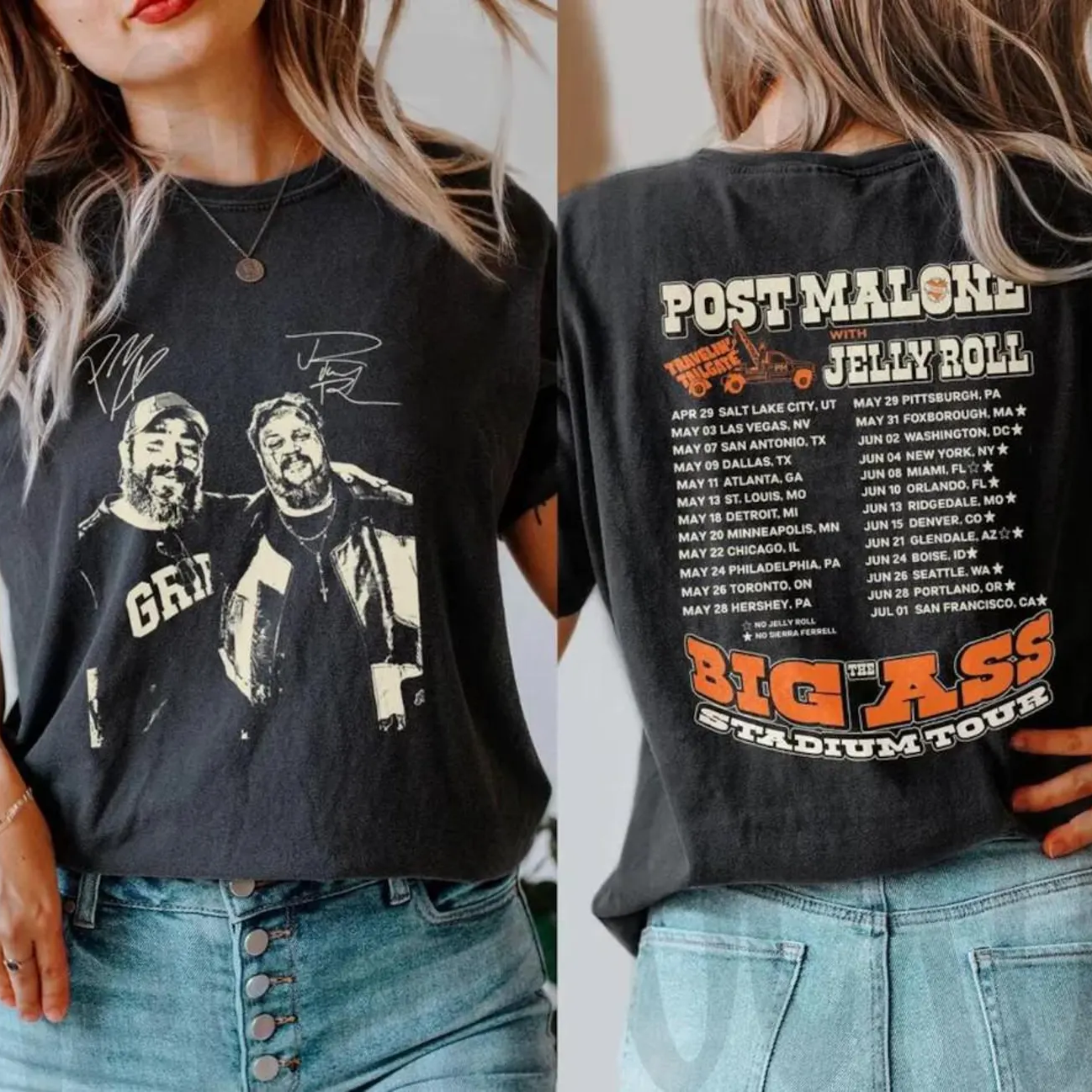 Post Malone 2025 Tour Big Ass Shirt