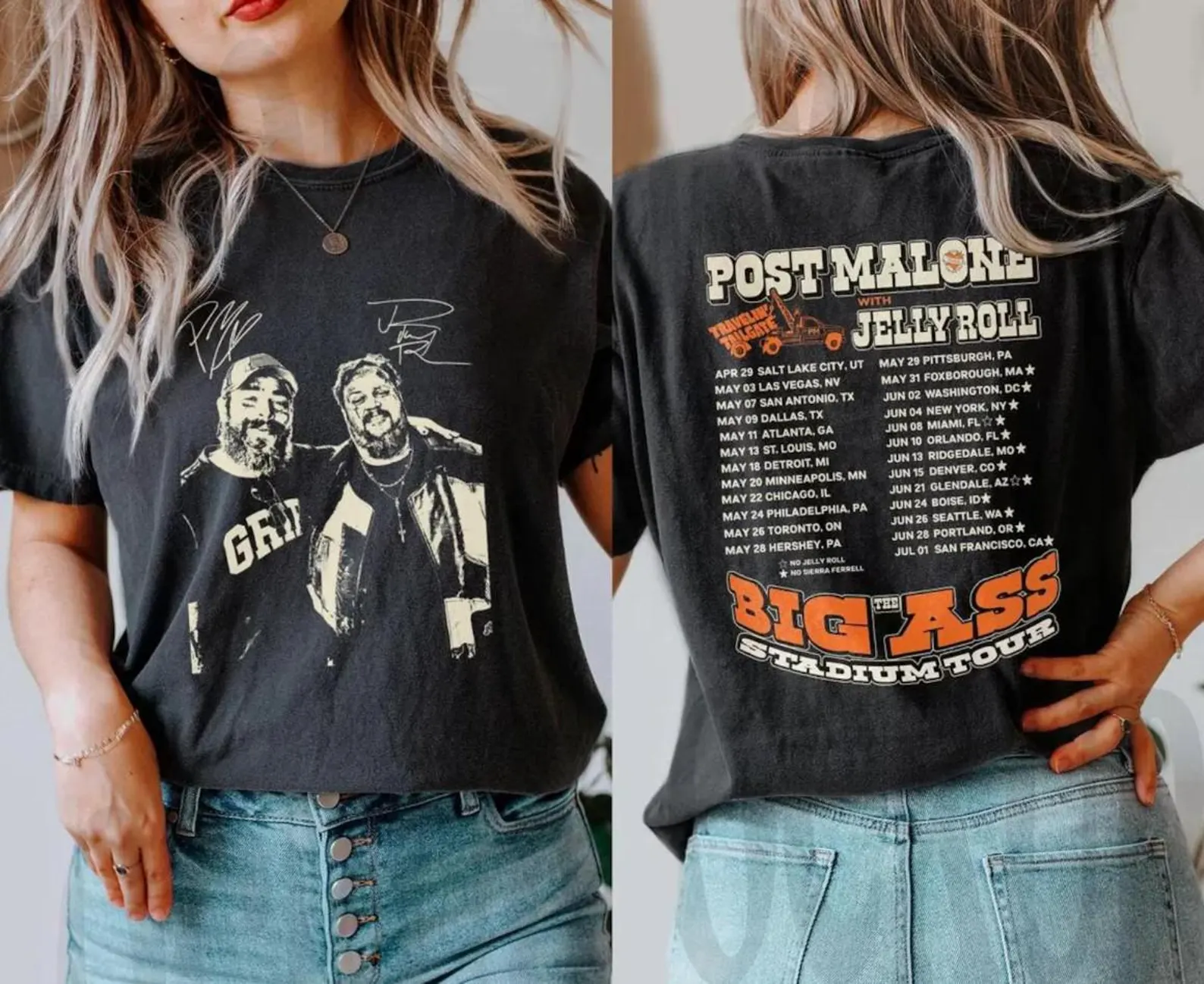 Post Malone 2025 Tour Big Ass Shirt