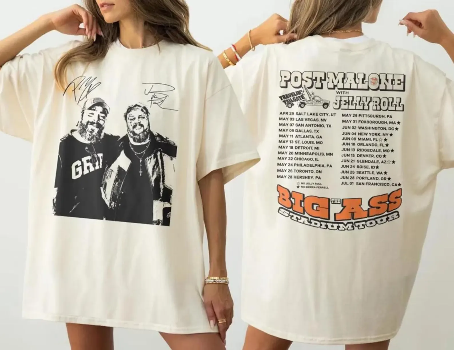 Post Malone 2025 Tour Big Ass Shirt