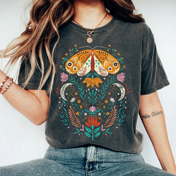 Moth Butterfly Boho T-shirt