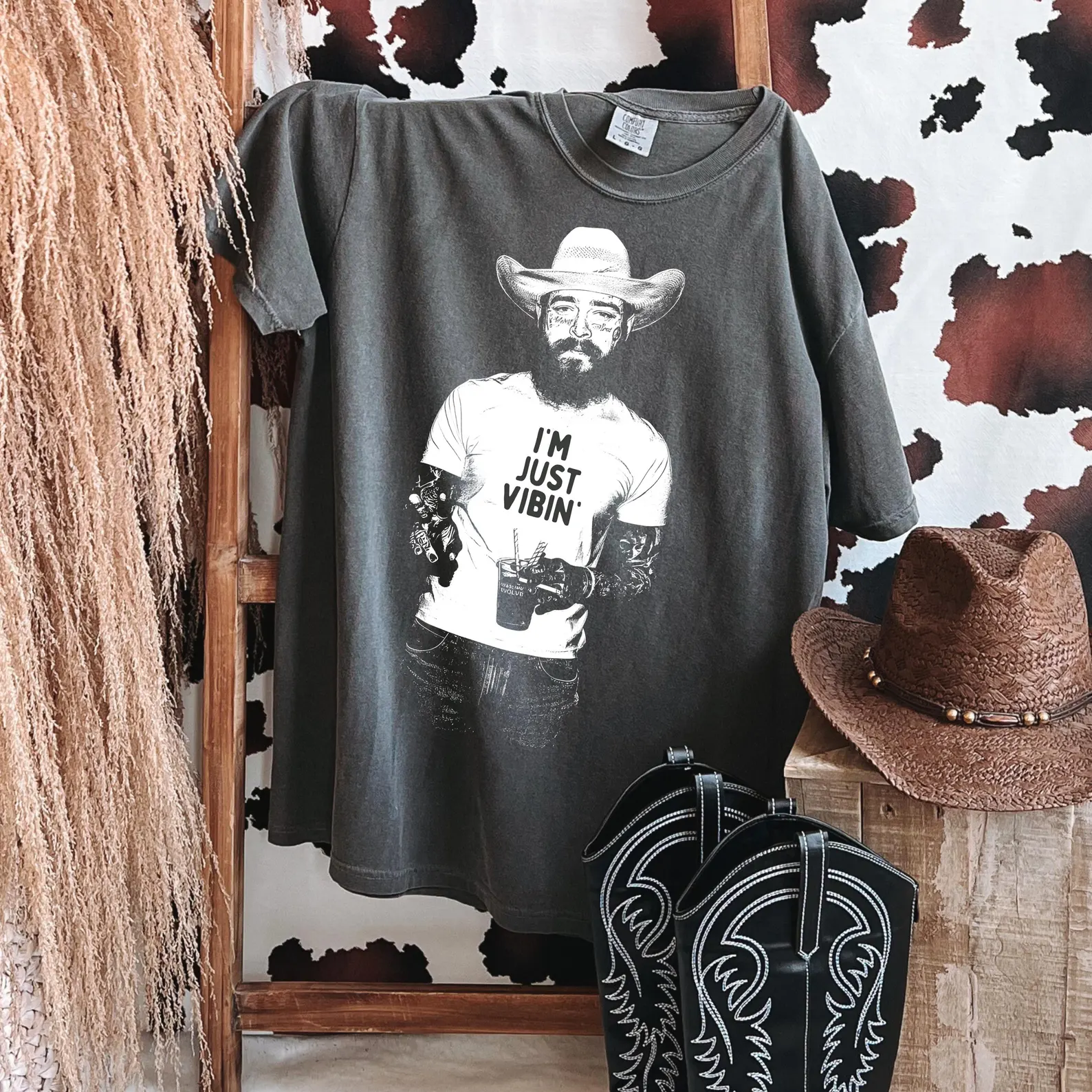 Camiseta retro con estampado de diálogo divertido 