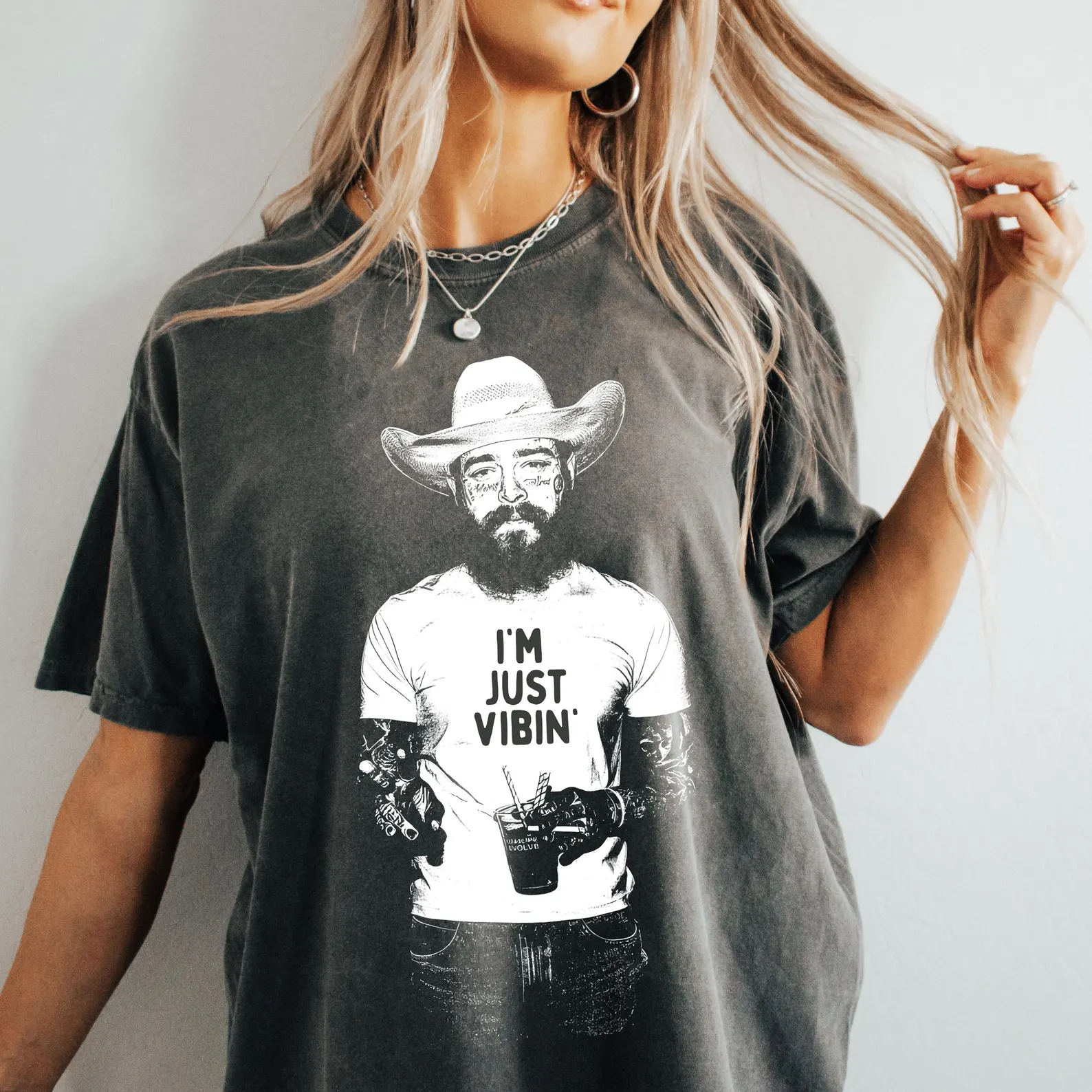 Camiseta retro con estampado de diálogo divertido 