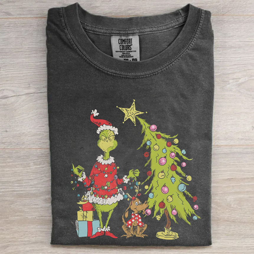 Grinch Christmas Tree Comfort Colors T-shirt/Sweatshirt