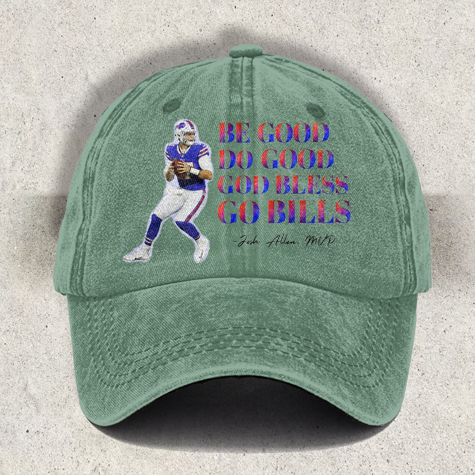 Be Good Do Good God Bless Go Bills Josh Allen MVP Retro Hats