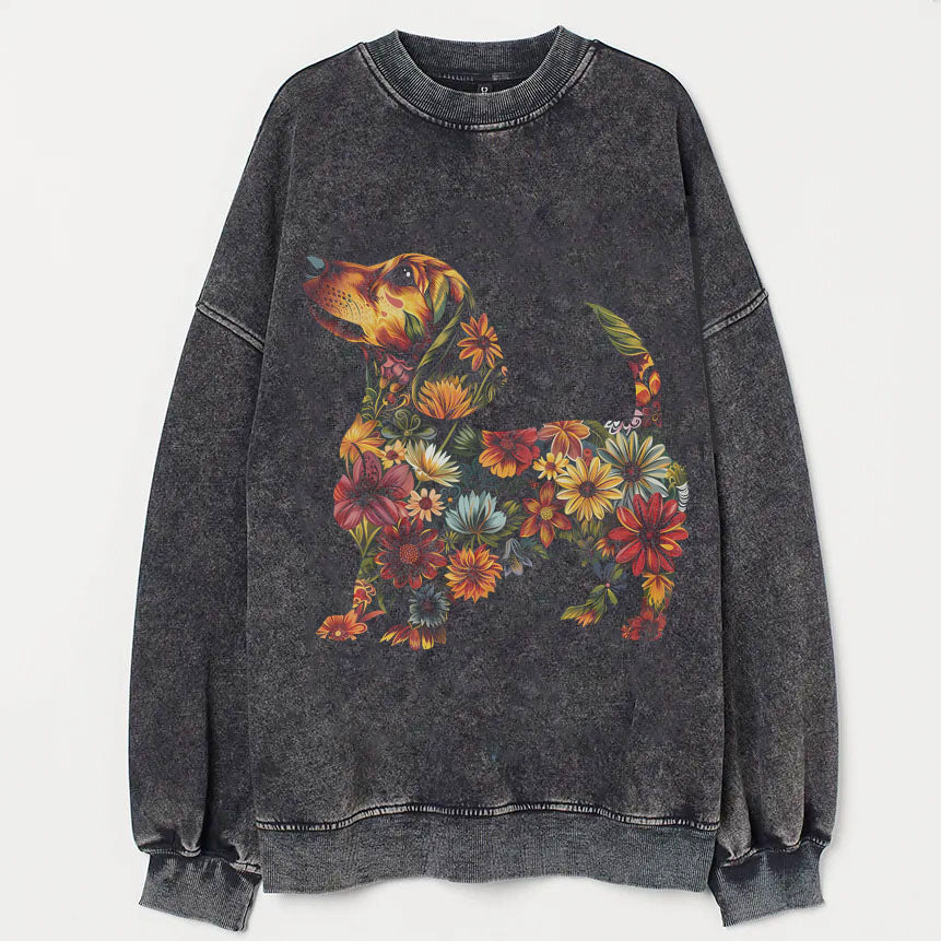 Floral Dachshund Vintage T-shirt/Sweatshirt