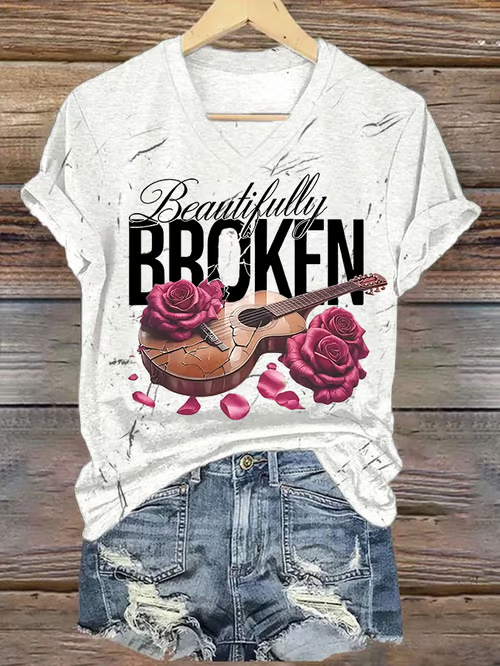 Jelly Roll Beautifully Broken Tour Print Crew Neck T-Shirt