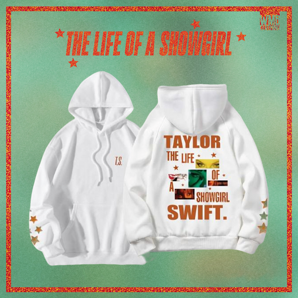 The Life of a Showgirl Print Loose Fit Hooded Sweatshirt（01）
