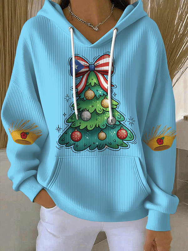 Women's Puerto Rico Print Casual Hoodies