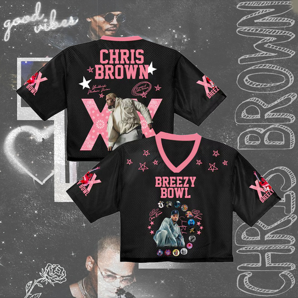 Chris Brown Breezy Bowl Crop Top Football Jersey