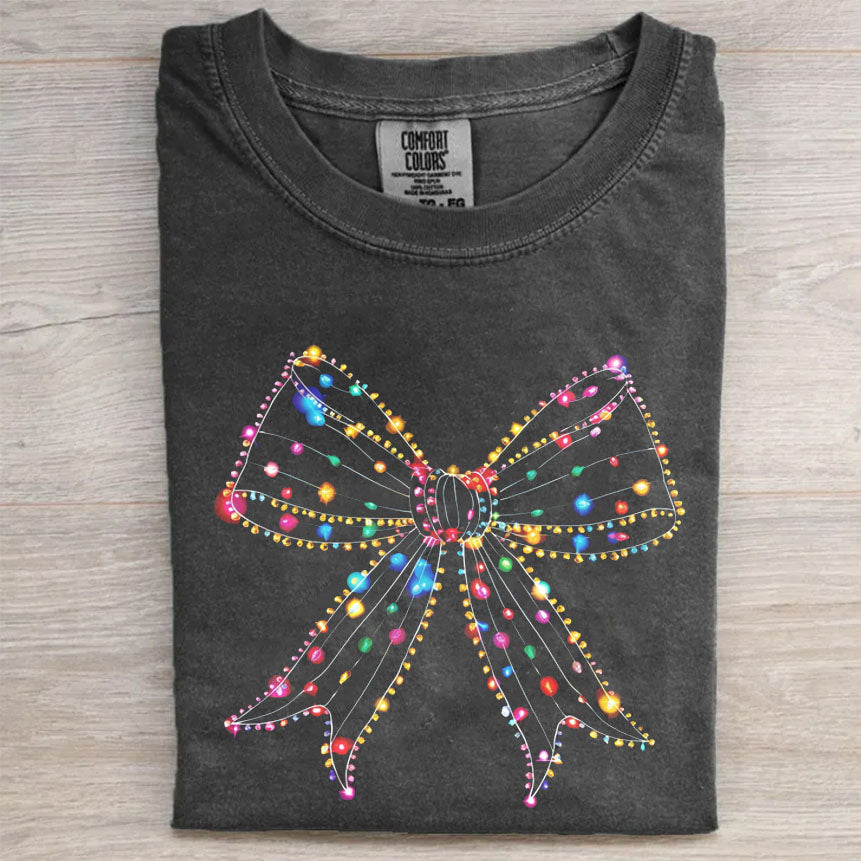 Christmas Light Coquette Bow Comfort Colors T-shirt/Sweatshirt