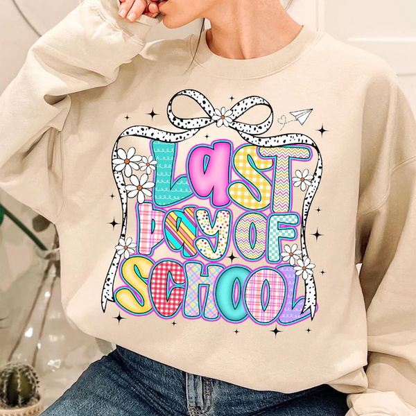 Last day of School Printed Long Sleeve Casual Top