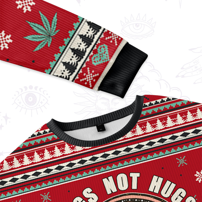 Purplehecate Drugs Not Hugs Ugly Christmas Sweatshirts