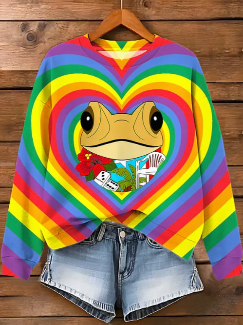 Bad Bunny Dtmf Puerto Rico Color-Block Printed Long Sleeve Casual Top