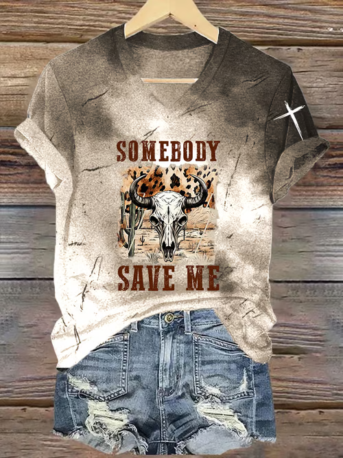 Jelly Roll 'Somebody Save me' Print Crew Neck T-Shirt