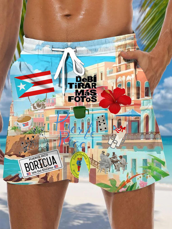 Puerto Rico Men's Print Pocket Shorts