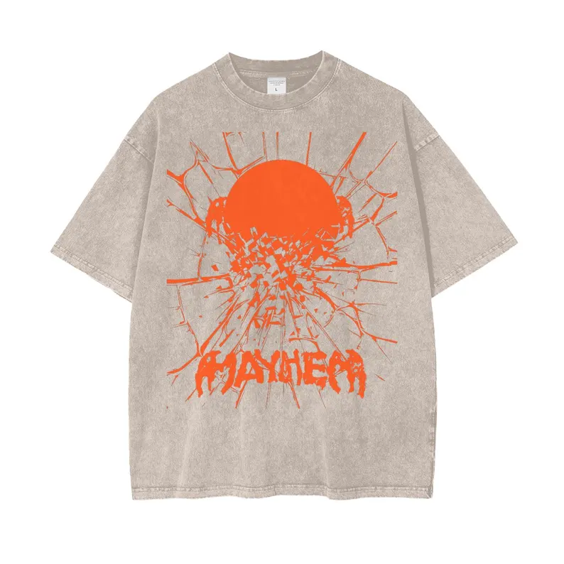 Shattered Mirror MAYHEM Lady Gaga Oversize Snow Washed T-Shirt