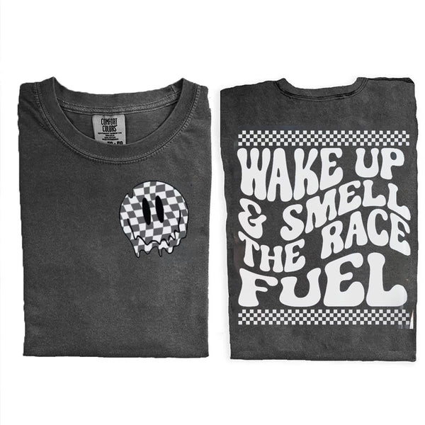 Wake Up&Smell The Race Fuel Distressed T-shirt