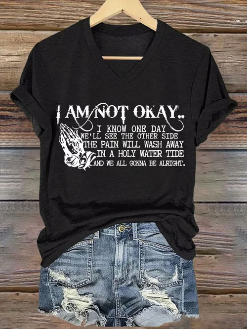 Jelly Roll 'I Am Not Okay' Print Crew Neck T-Shirts