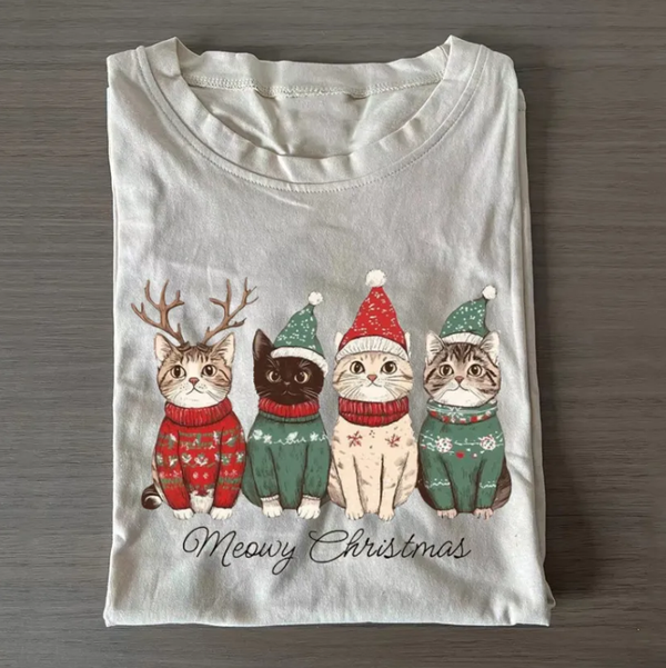 Meowy Christmas T-shirt