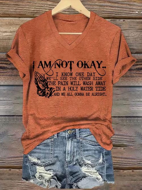 Jelly Roll 'I Am Not Okay' Print Crew Neck T-Shirts