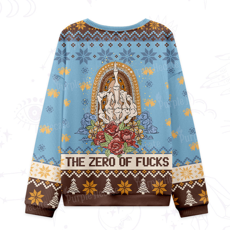 Purplehecate The Zero of Fucks Blessed Bones Ugly Christmas Sweatshirts