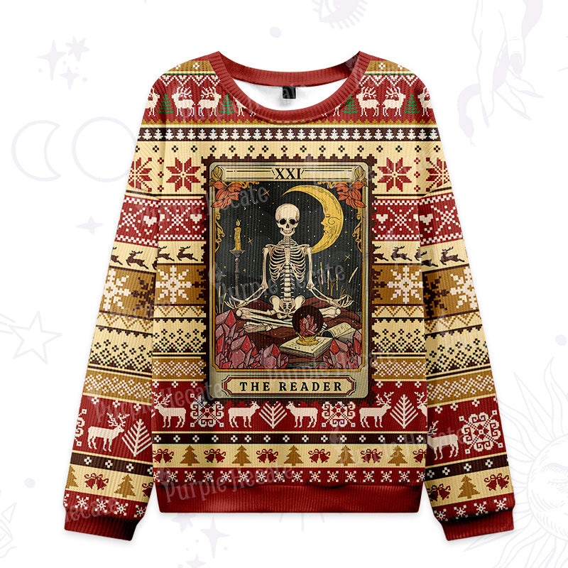 Purplehecate The Reader Tarot Ugly Christmas Sweatshirts