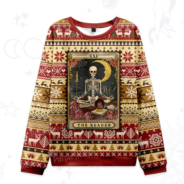 Purplehecate The Reader Tarot Ugly Christmas Sweatshirts