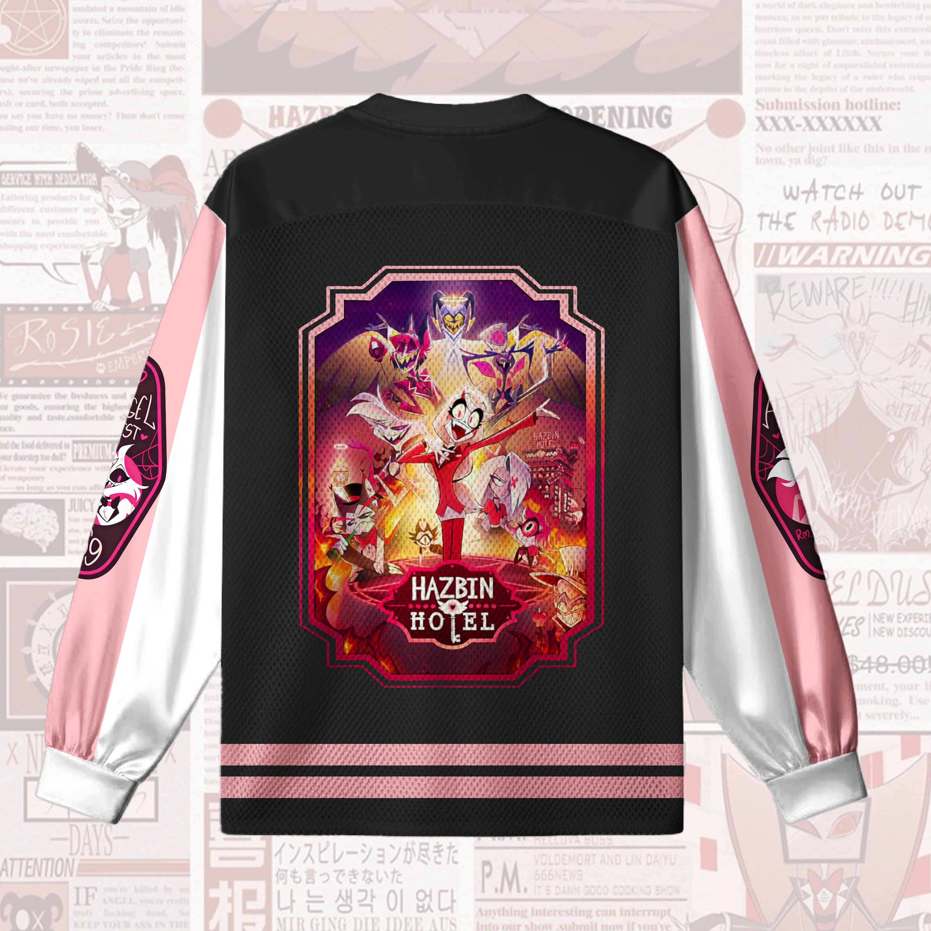 Hazbin Hotel Print Oversized Long Sleeve Jersey