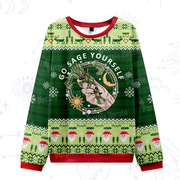 Purplehecate Go Sage Yourself Ugly Christmas Sweatshirts