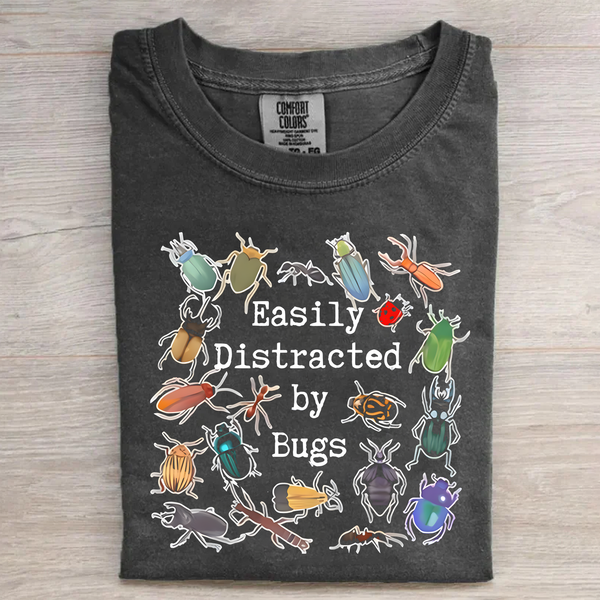 Easily Distracted By Bugs Retro T-Shirts