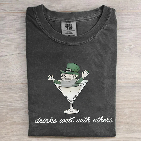 Drinks Well With Others St Patrick's Vintage Tee