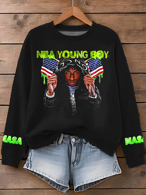 Young Boy Masa Tour 2025 Printed Long Sleeve Casual Top