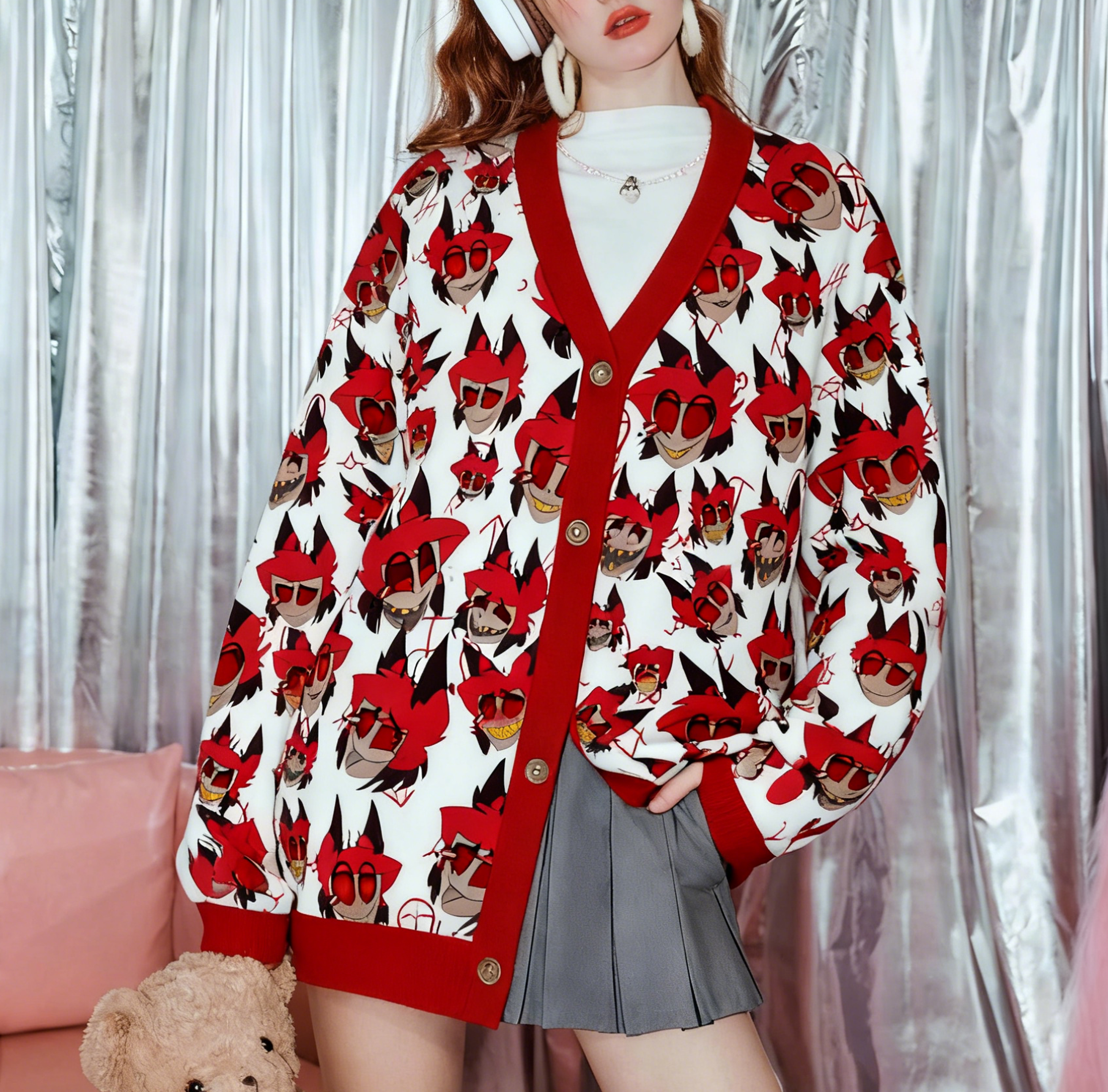 Hazbin Hotel Unisex Ugly Cardigan Sweaters