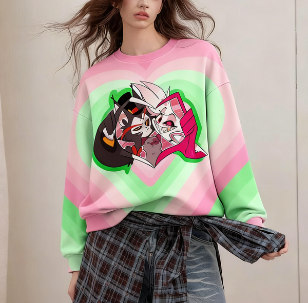 Hazbin Hotel Printed Long Sleeve Casual Top