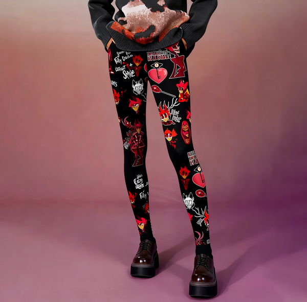 Hazbin Hotel Xmas Pajamas Print Leggings（hot）