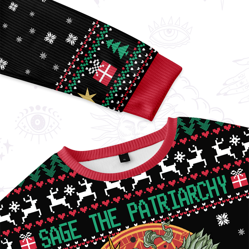 Purplehecate Sage The Patriarchy Ugly Christmas Sweatshirts