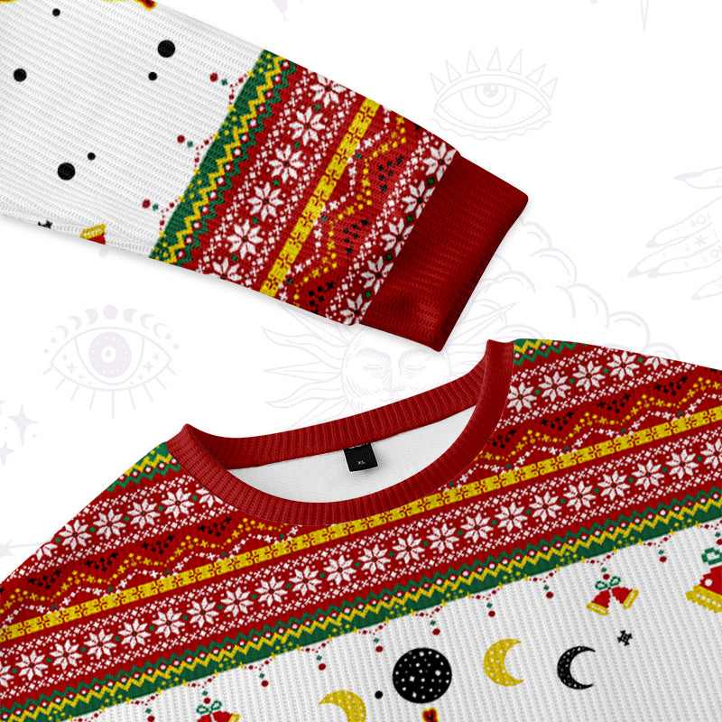 Purplehecate Snake And Moon Phase Ugly Christmas Sweatshirts
