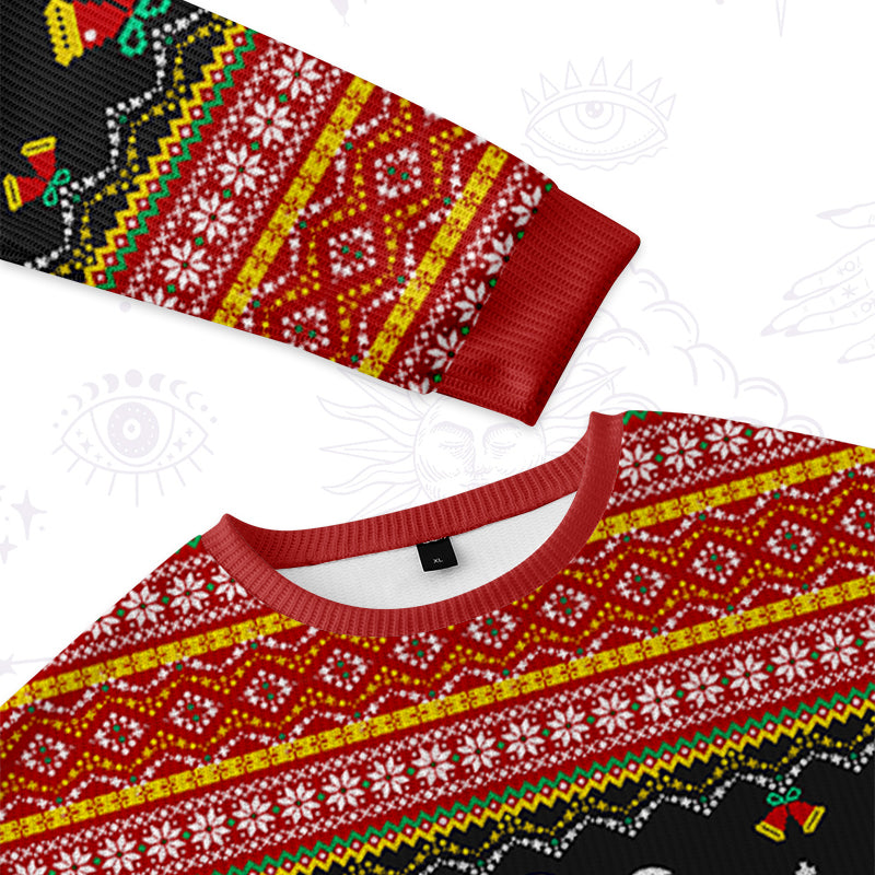 Purplehecate Snake And Moon Phase Ugly Christmas Sweatshirts