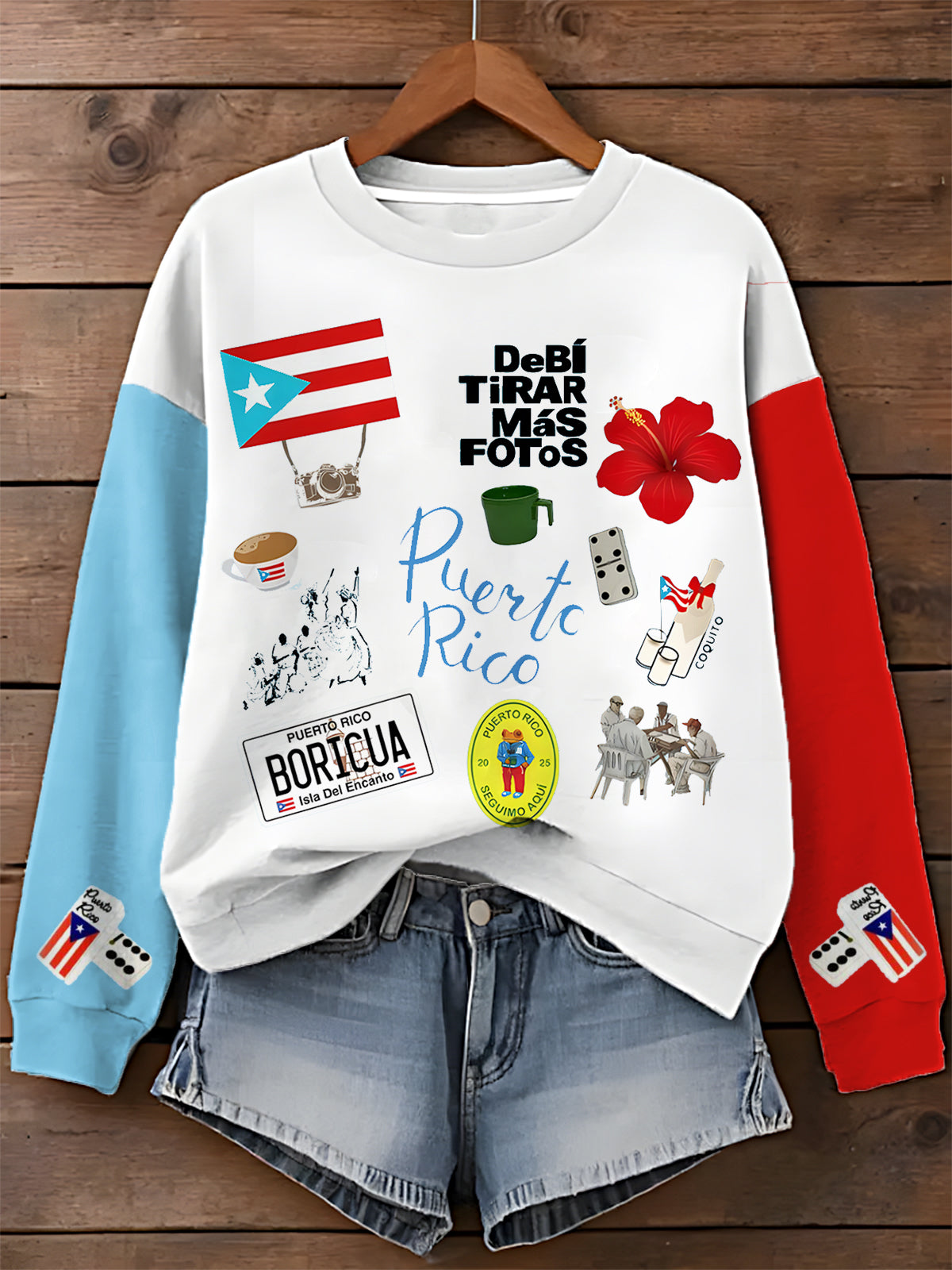 Camiseta casual de manga larga con estampado de Bad Bunny Dtmf Puerto Rico 
