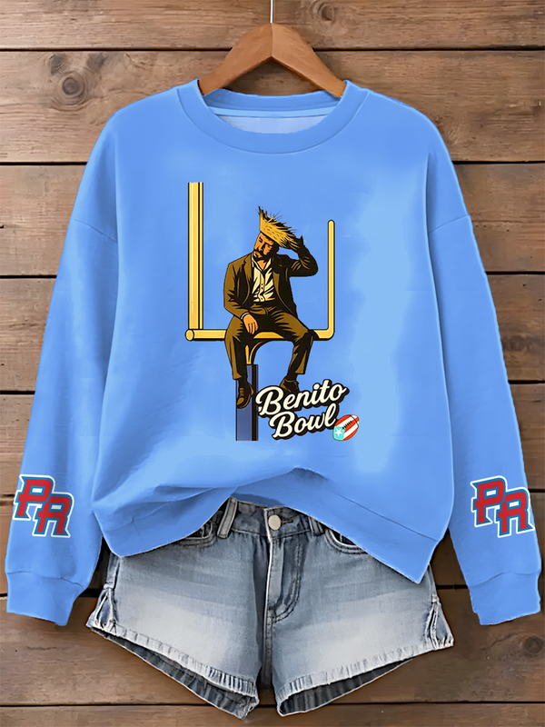 Puerto Rico Singer Benito Bowl Printed Sweatshirt（02）