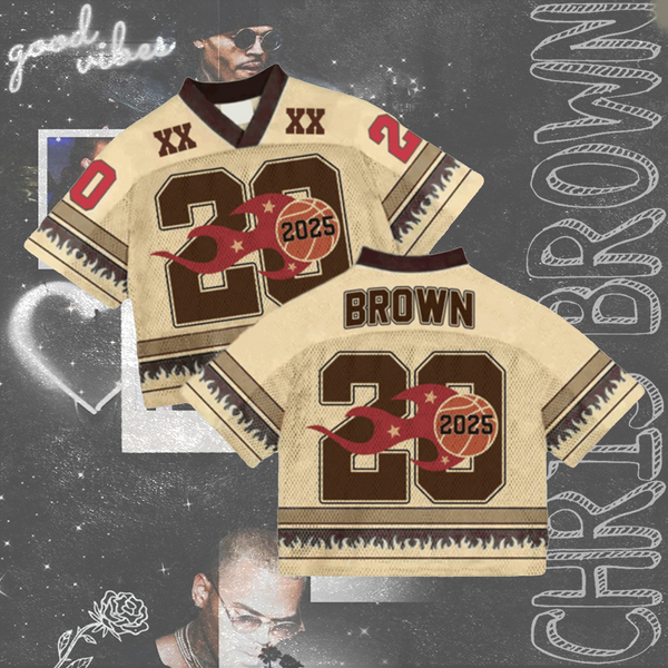 Chris Brown Breezy Bowl Crop Top Football Jersey
