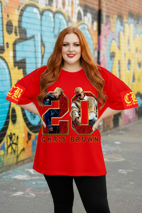 Chris Brown Breezy Bowl Print T-Shirt