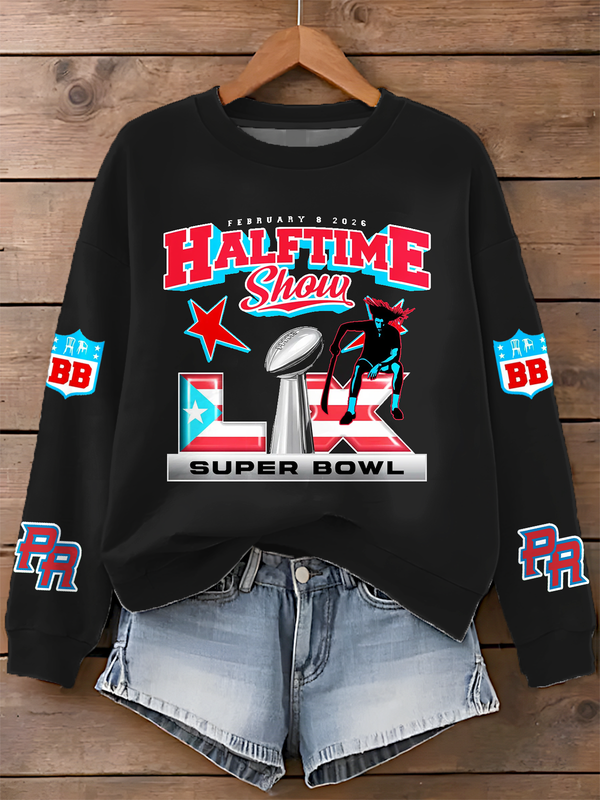 Puerto Rico Singer Boricua Printed Long Sleeve Casual Top