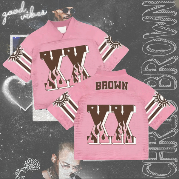 Chris Brown Breezy Bowl Crop Top Football Jersey