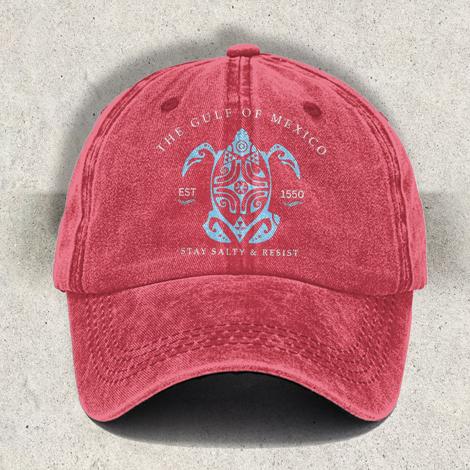 Gulf of Mexico Stay Salty Printed Baseball Cap