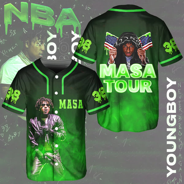 Young Boy 2025 Masa Tour Baseball Jersey