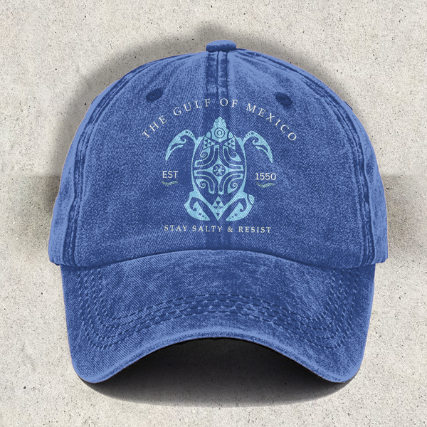 Gulf of Mexico Stay Salty Printed Baseball Cap