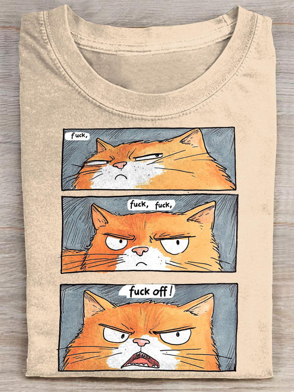 Fuck Fuck Fuck Off Funny Cat T-shirt