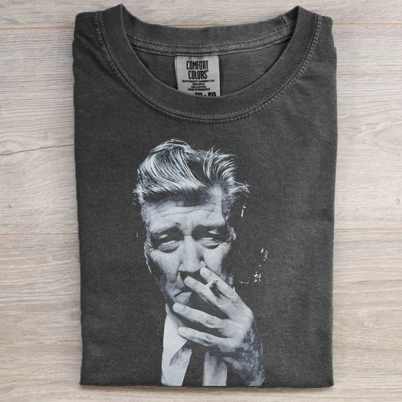 Camiseta/sudadera de David Lynch con temática de cine retro